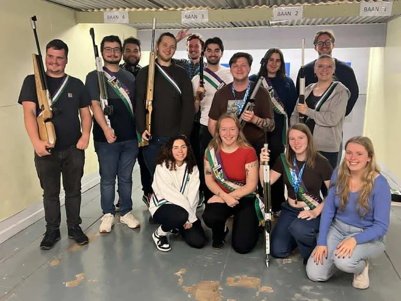 Studentenclub BRIHOS tijdens een initiatie